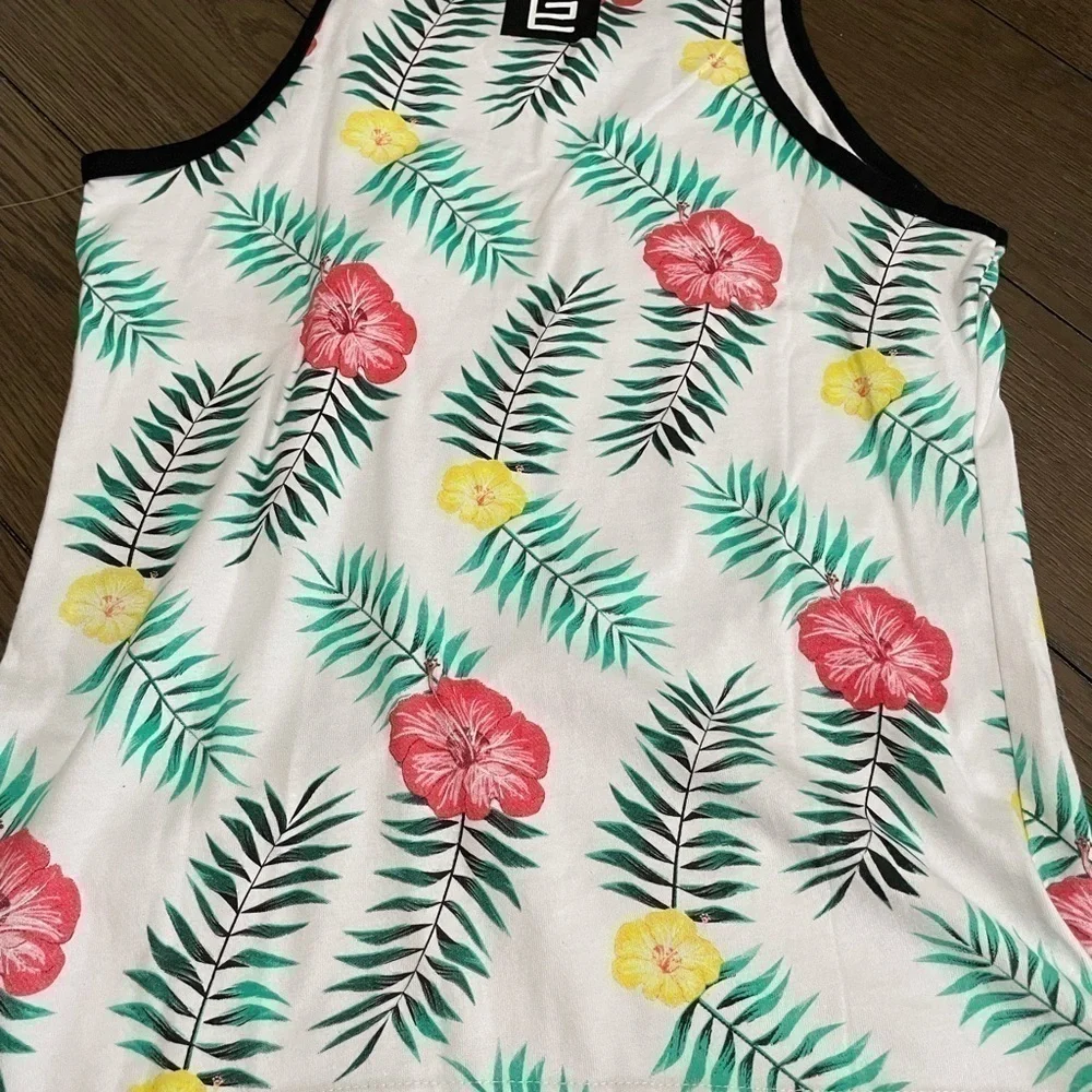 GRAVIFORNIA BOGO 🌸🌼 Hibiscus 🌺 Ringer Tank top - Picture 5 of 8
